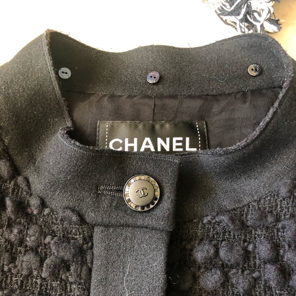 Chanel 2009 Runway Wool Jacket Black 40 S-M - Picture 3 of 11